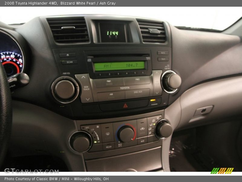 Blizzard White Pearl / Ash Gray 2008 Toyota Highlander 4WD