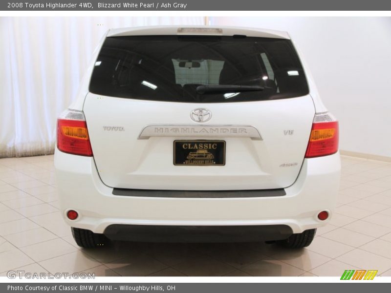 Blizzard White Pearl / Ash Gray 2008 Toyota Highlander 4WD
