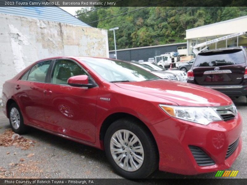 Barcelona Red Metallic / Ivory 2013 Toyota Camry Hybrid LE