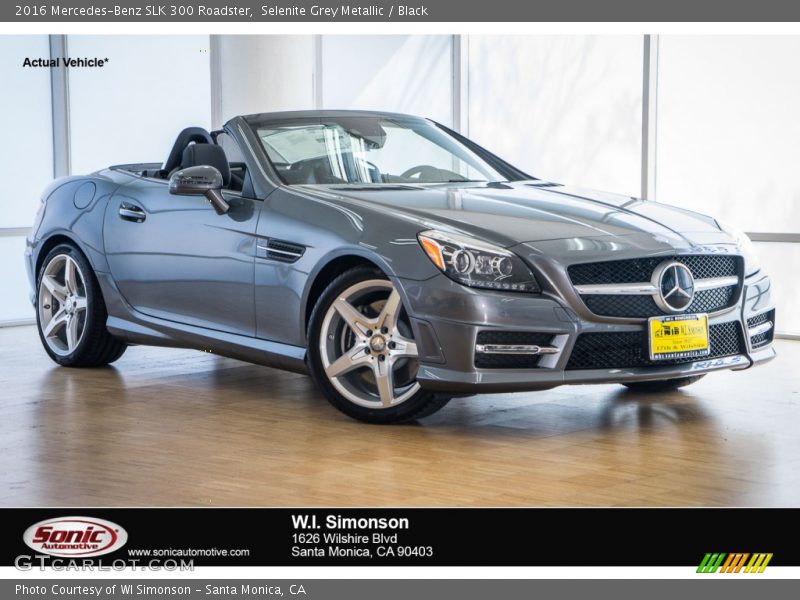 Selenite Grey Metallic / Black 2016 Mercedes-Benz SLK 300 Roadster