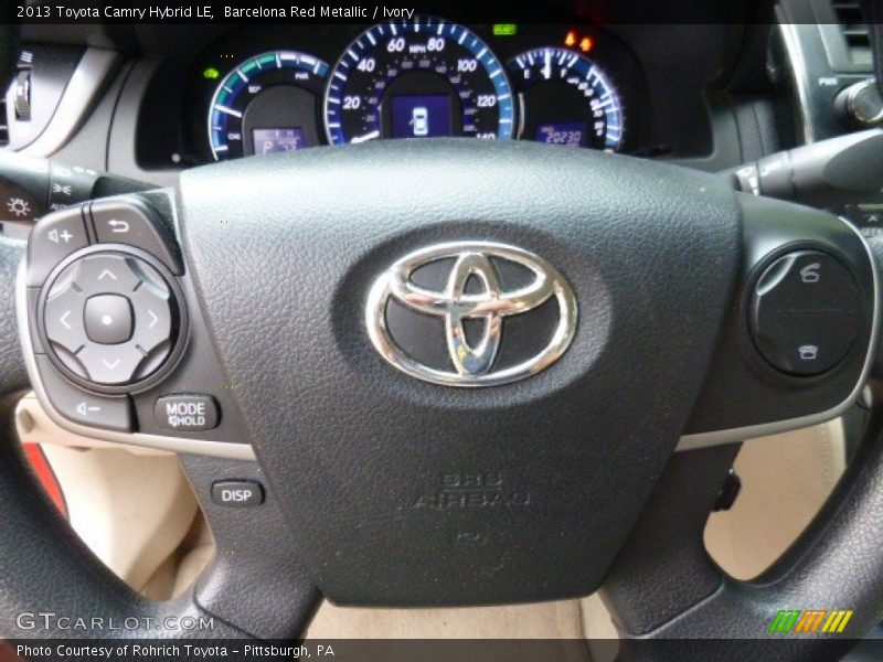 Barcelona Red Metallic / Ivory 2013 Toyota Camry Hybrid LE