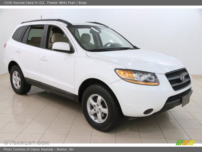 Powder White Pearl / Beige 2008 Hyundai Santa Fe GLS