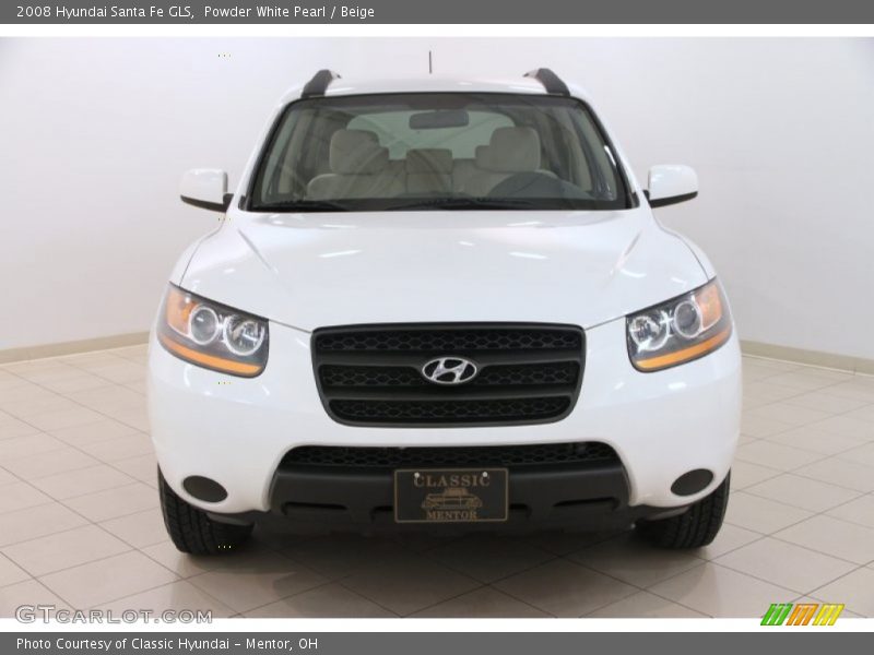 Powder White Pearl / Beige 2008 Hyundai Santa Fe GLS