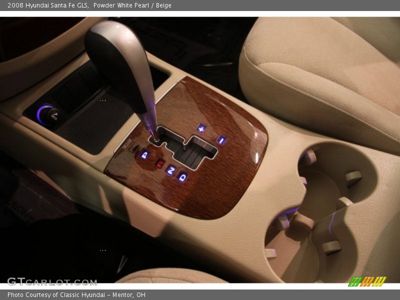 Powder White Pearl / Beige 2008 Hyundai Santa Fe GLS