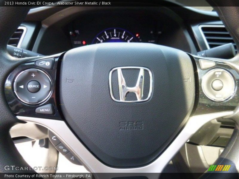 Alabaster Silver Metallic / Black 2013 Honda Civic EX Coupe