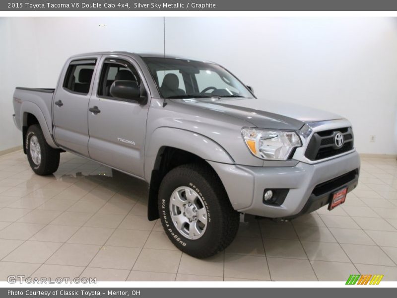 Silver Sky Metallic / Graphite 2015 Toyota Tacoma V6 Double Cab 4x4