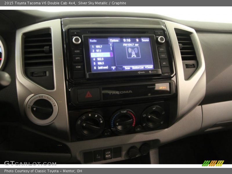 Silver Sky Metallic / Graphite 2015 Toyota Tacoma V6 Double Cab 4x4