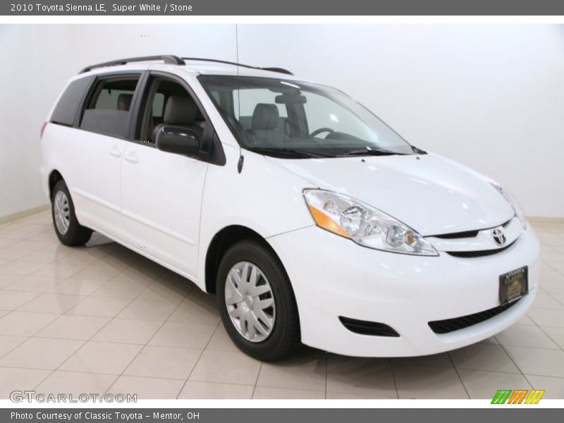 Super White / Stone 2010 Toyota Sienna LE