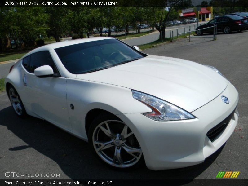 Pearl White / Gray Leather 2009 Nissan 370Z Touring Coupe