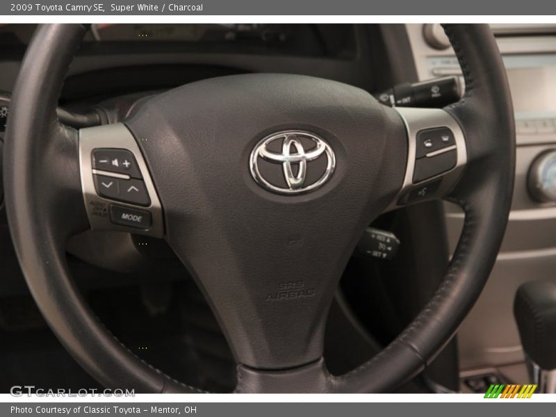 Super White / Charcoal 2009 Toyota Camry SE