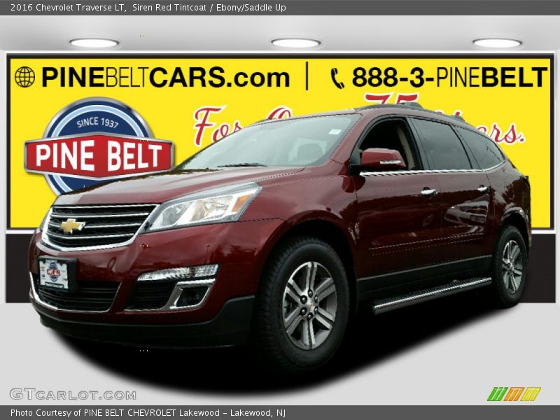 Siren Red Tintcoat / Ebony/Saddle Up 2016 Chevrolet Traverse LT