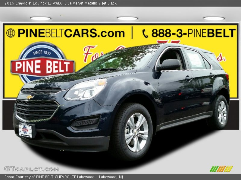 Blue Velvet Metallic / Jet Black 2016 Chevrolet Equinox LS AWD