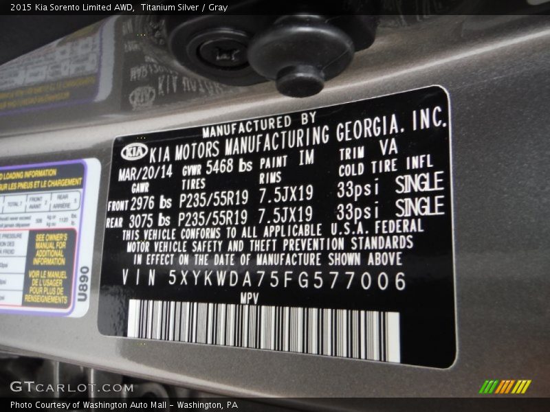 2015 Sorento Limited AWD Titanium Silver Color Code IM
