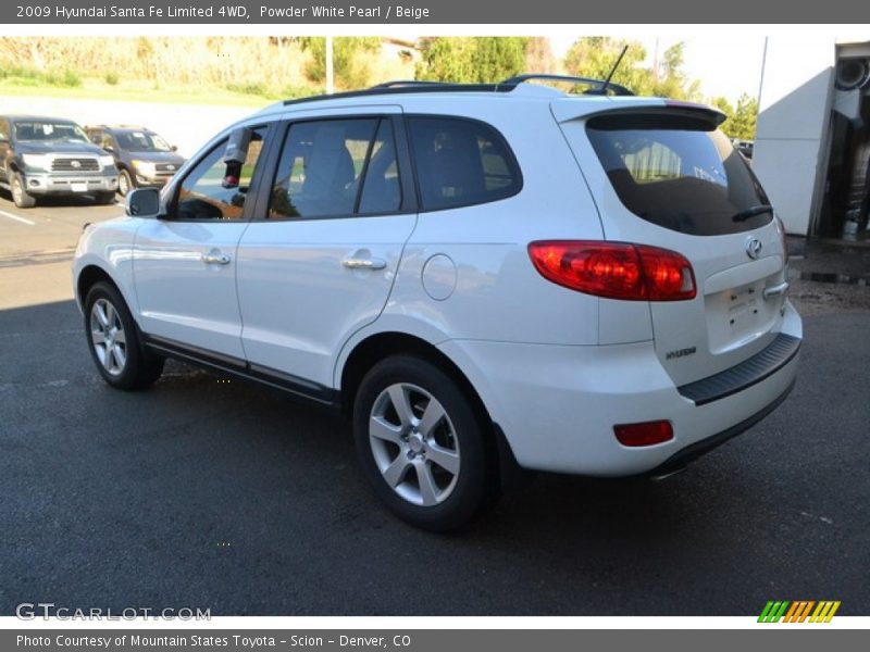 Powder White Pearl / Beige 2009 Hyundai Santa Fe Limited 4WD