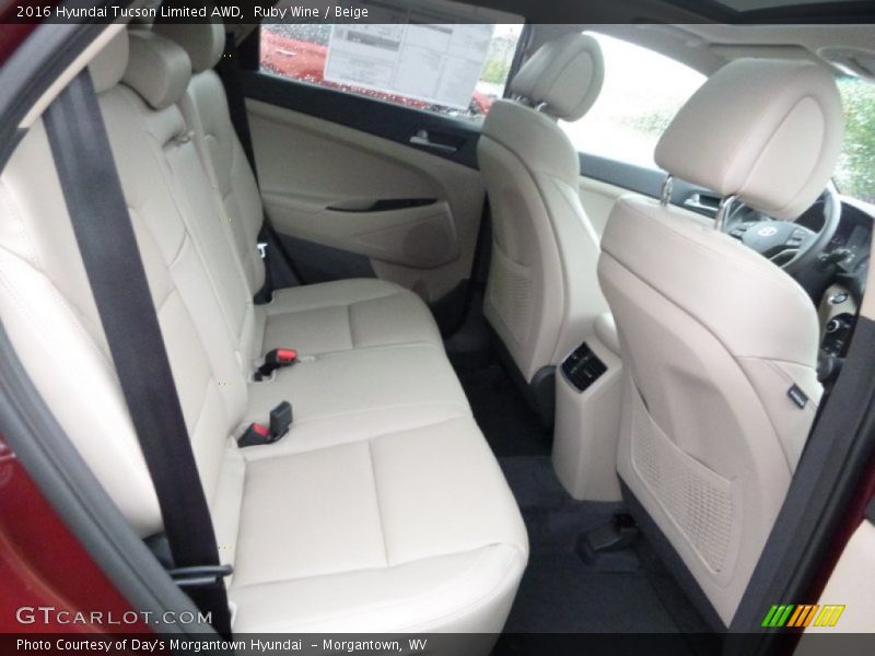 Rear Seat of 2016 Tucson Limited AWD