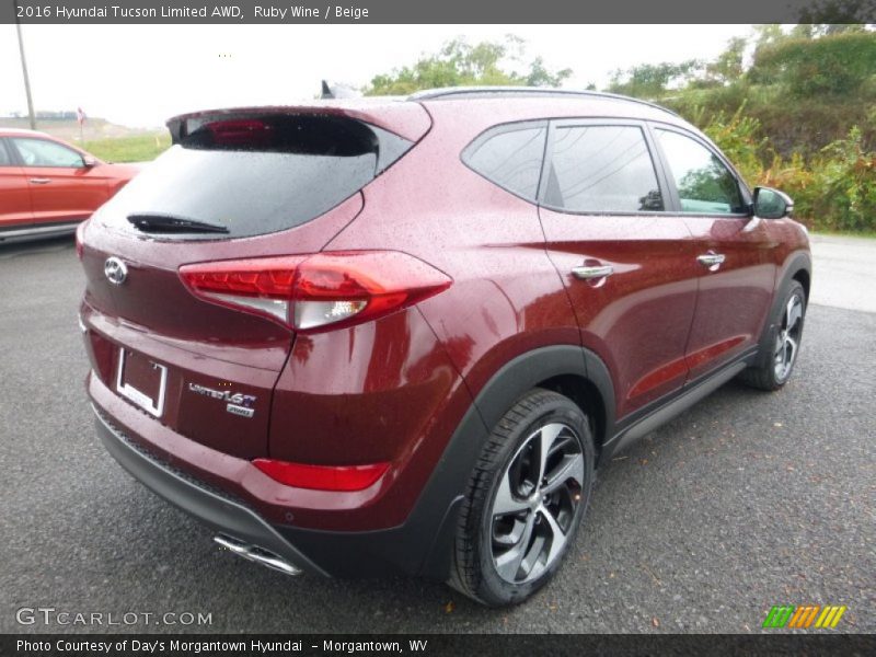 Ruby Wine / Beige 2016 Hyundai Tucson Limited AWD