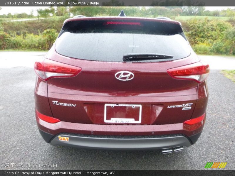 Ruby Wine / Beige 2016 Hyundai Tucson Limited AWD