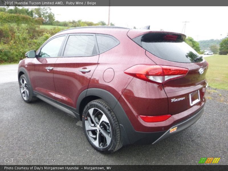 Ruby Wine / Beige 2016 Hyundai Tucson Limited AWD