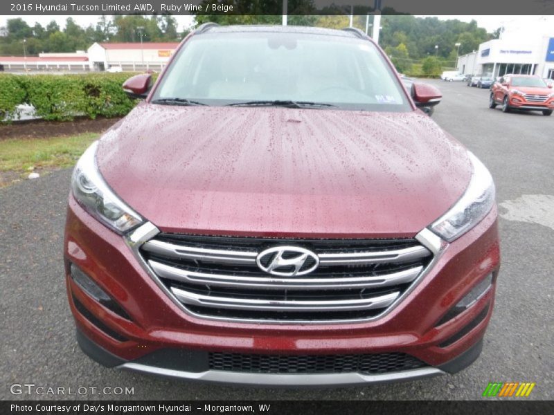 Ruby Wine / Beige 2016 Hyundai Tucson Limited AWD