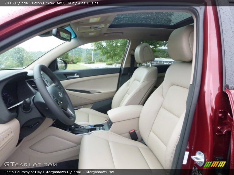 Front Seat of 2016 Tucson Limited AWD