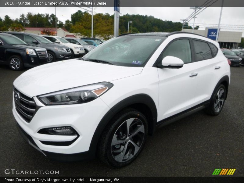 Winter White / Beige 2016 Hyundai Tucson Limited AWD