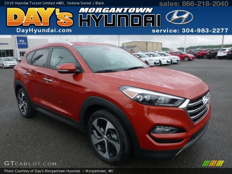 Sedona Sunset / Black 2016 Hyundai Tucson Limited AWD
