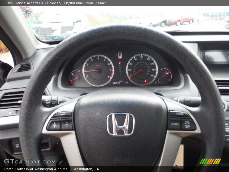 Crystal Black Pearl / Black 2009 Honda Accord EX V6 Sedan