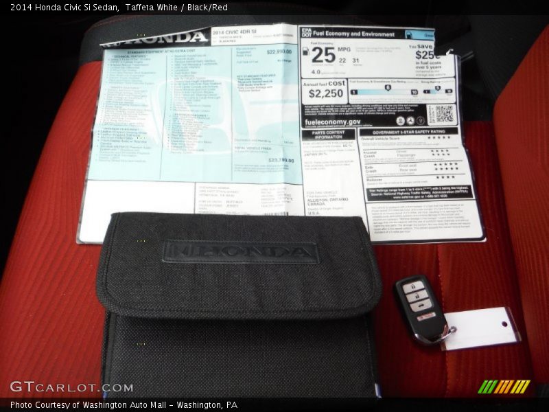 Taffeta White / Black/Red 2014 Honda Civic Si Sedan