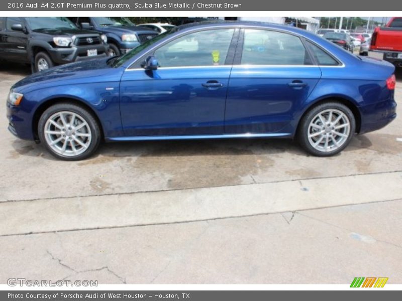 Scuba Blue Metallic / Chestnut Brown 2016 Audi A4 2.0T Premium Plus quattro