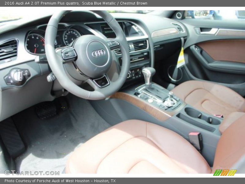 Scuba Blue Metallic / Chestnut Brown 2016 Audi A4 2.0T Premium Plus quattro