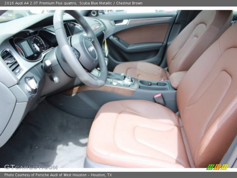 Scuba Blue Metallic / Chestnut Brown 2016 Audi A4 2.0T Premium Plus quattro