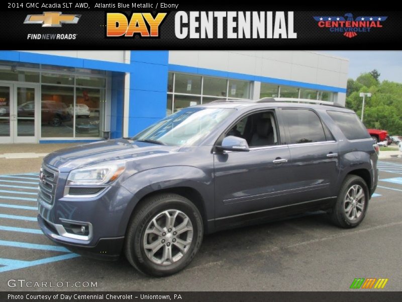 Atlantis Blue Metallic / Ebony 2014 GMC Acadia SLT AWD