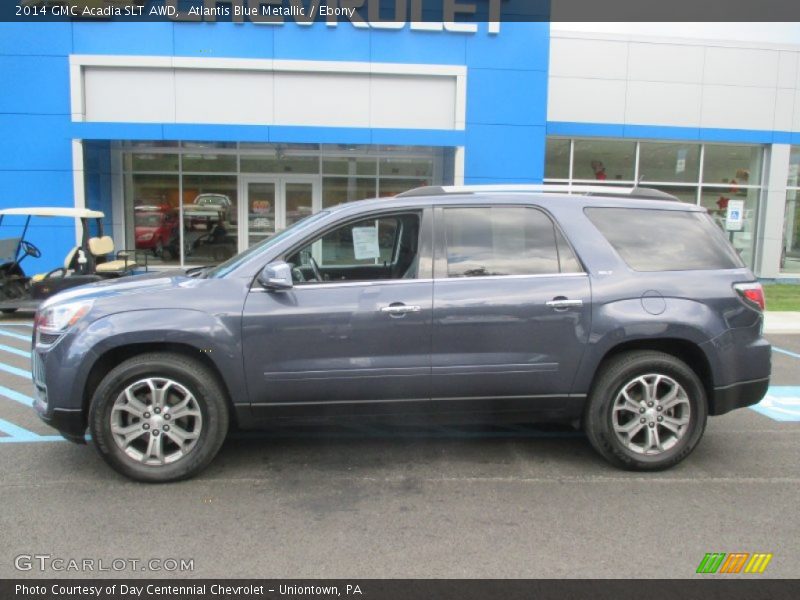 Atlantis Blue Metallic / Ebony 2014 GMC Acadia SLT AWD