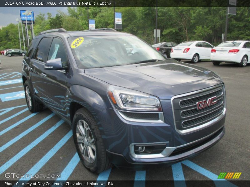 Atlantis Blue Metallic / Ebony 2014 GMC Acadia SLT AWD