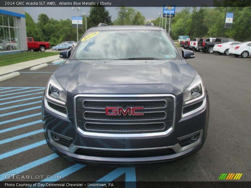 Atlantis Blue Metallic / Ebony 2014 GMC Acadia SLT AWD