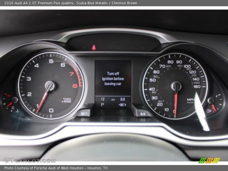 Scuba Blue Metallic / Chestnut Brown 2016 Audi A4 2.0T Premium Plus quattro