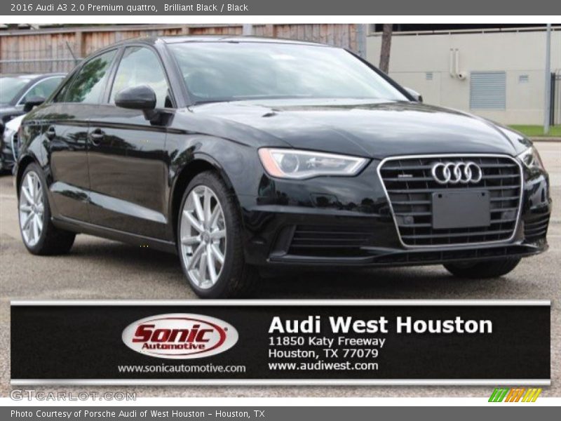 Brilliant Black / Black 2016 Audi A3 2.0 Premium quattro