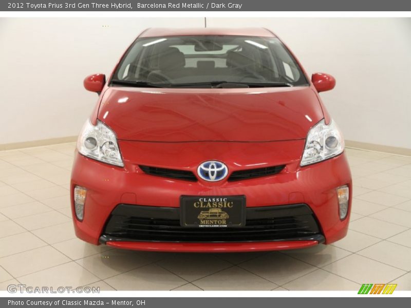 Barcelona Red Metallic / Dark Gray 2012 Toyota Prius 3rd Gen Three Hybrid