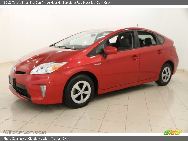 Barcelona Red Metallic / Dark Gray 2012 Toyota Prius 3rd Gen Three Hybrid