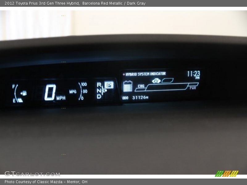 Barcelona Red Metallic / Dark Gray 2012 Toyota Prius 3rd Gen Three Hybrid