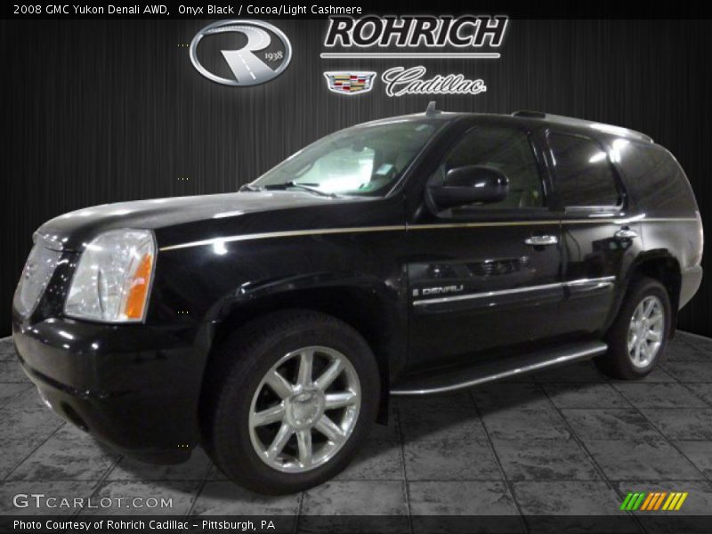 Onyx Black / Cocoa/Light Cashmere 2008 GMC Yukon Denali AWD