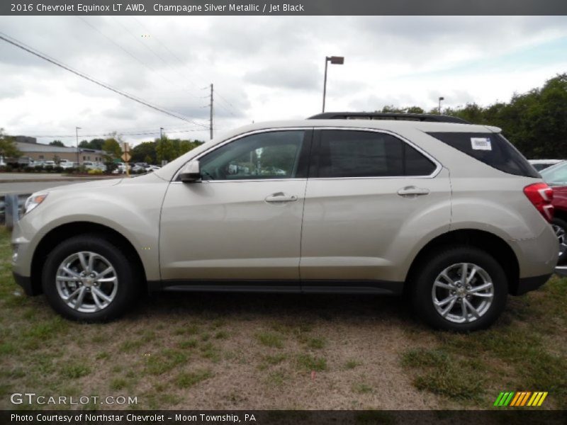 Champagne Silver Metallic / Jet Black 2016 Chevrolet Equinox LT AWD