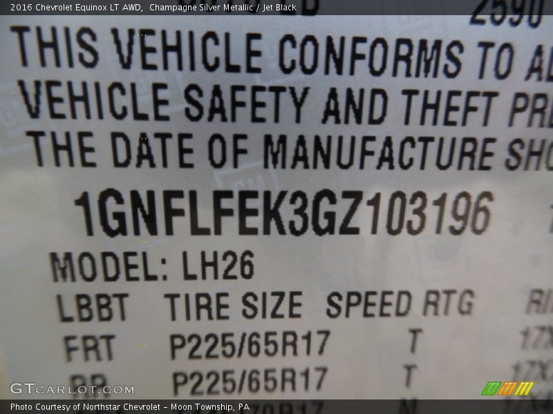 Champagne Silver Metallic / Jet Black 2016 Chevrolet Equinox LT AWD