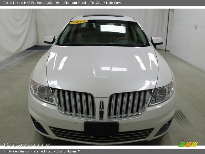 White Platinum Metallic Tri-Coat / Light Camel 2012 Lincoln MKS EcoBoost AWD
