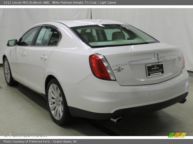 White Platinum Metallic Tri-Coat / Light Camel 2012 Lincoln MKS EcoBoost AWD