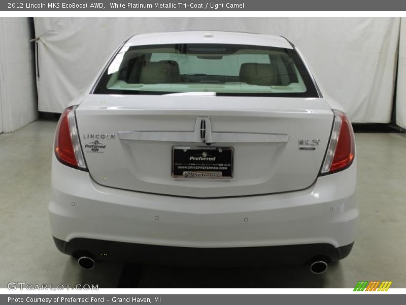 White Platinum Metallic Tri-Coat / Light Camel 2012 Lincoln MKS EcoBoost AWD