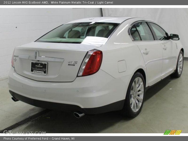 White Platinum Metallic Tri-Coat / Light Camel 2012 Lincoln MKS EcoBoost AWD