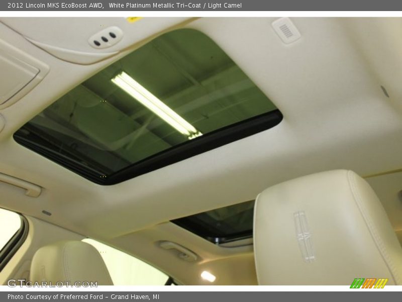 White Platinum Metallic Tri-Coat / Light Camel 2012 Lincoln MKS EcoBoost AWD