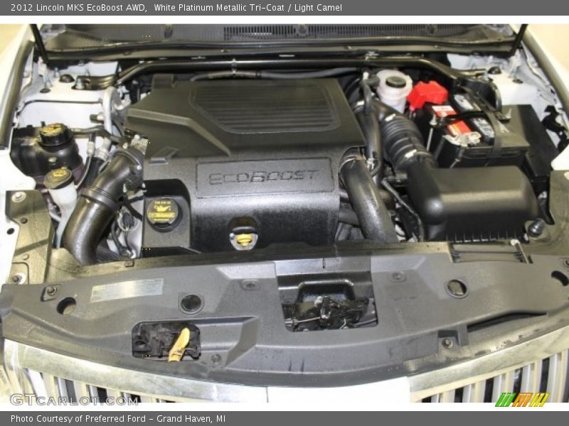 White Platinum Metallic Tri-Coat / Light Camel 2012 Lincoln MKS EcoBoost AWD