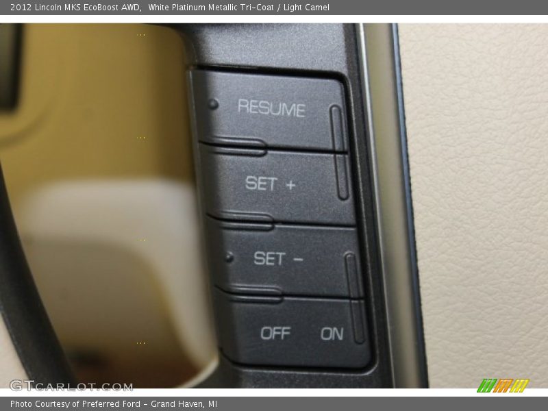 White Platinum Metallic Tri-Coat / Light Camel 2012 Lincoln MKS EcoBoost AWD